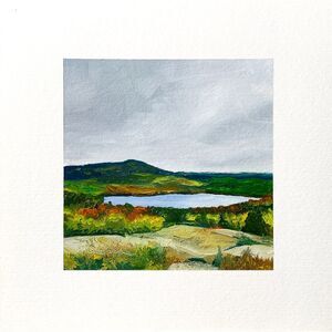 8x8 Maine Original Oil Painting Cadillac Mountain Acadia New England Art Signed